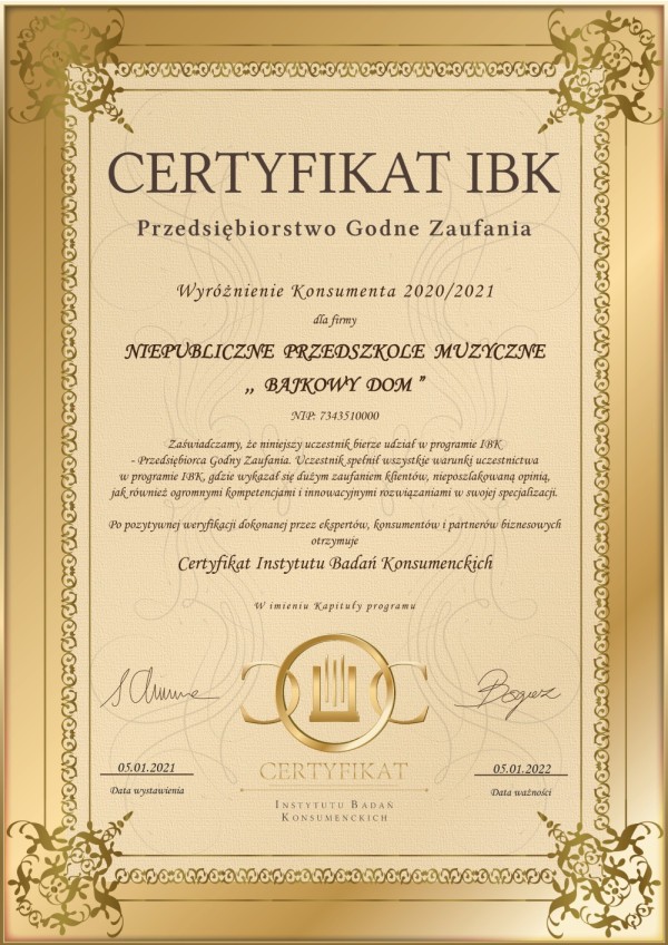 Certyfikatu IBK
